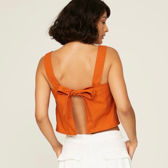 Blank NYC Firecracker Crop Top Orange Size M - Picture 2 of 8
